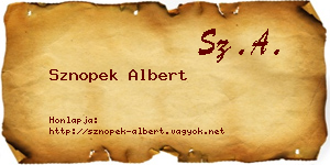 Sznopek Albert névjegykártya