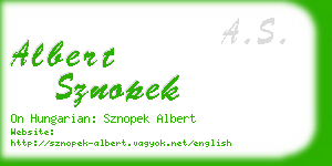 albert sznopek business card